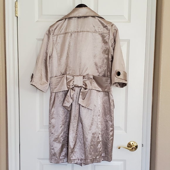 Metallic 3/4 sleeve trench velvet buttons - Picture 8 of 12